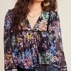 NWT Anthropologie Vineet Bahl Vivienne Embroidered Blouse